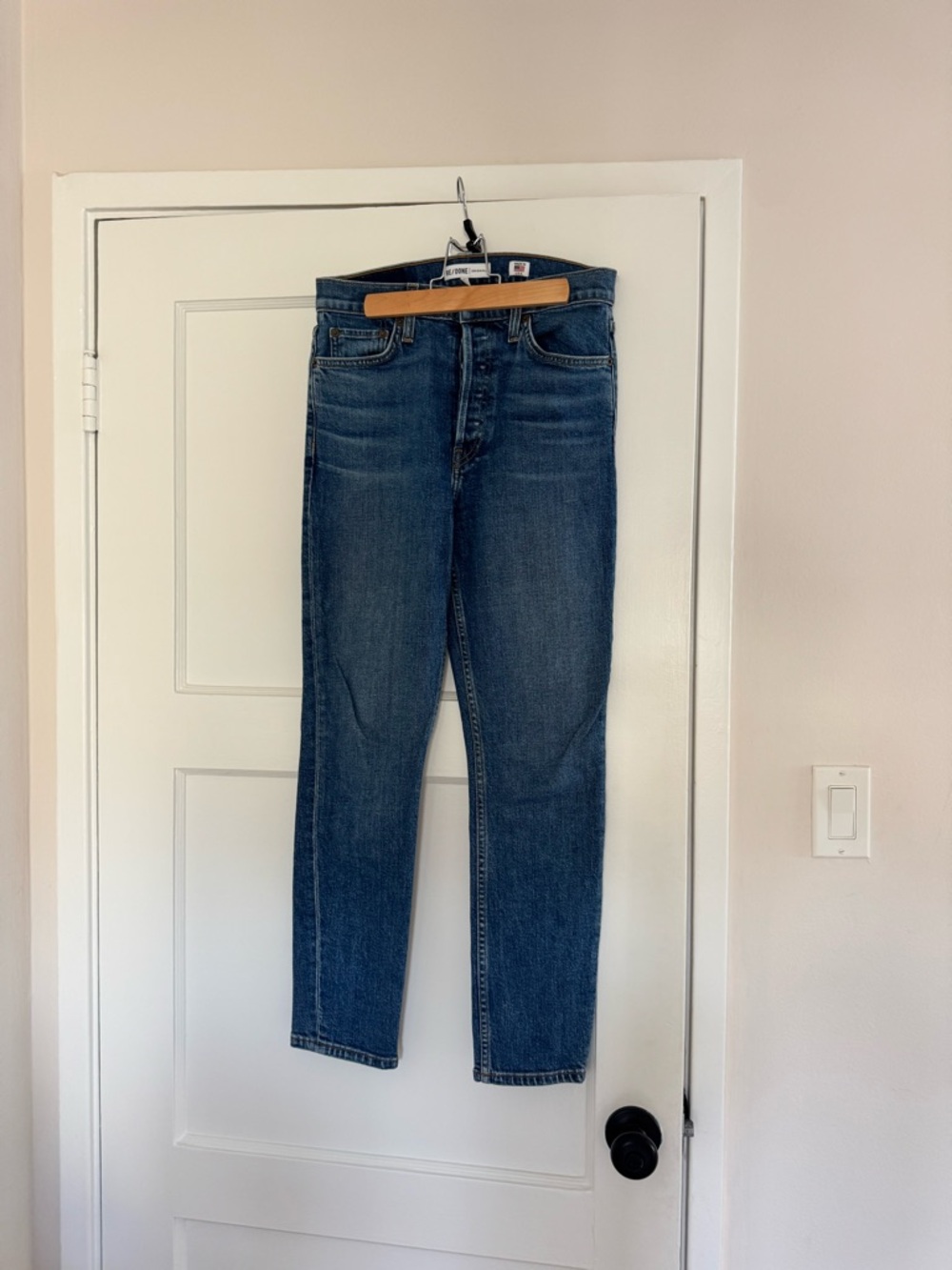 Re/Done Dark Blue High-Rise Skinny Jeans - Size 28